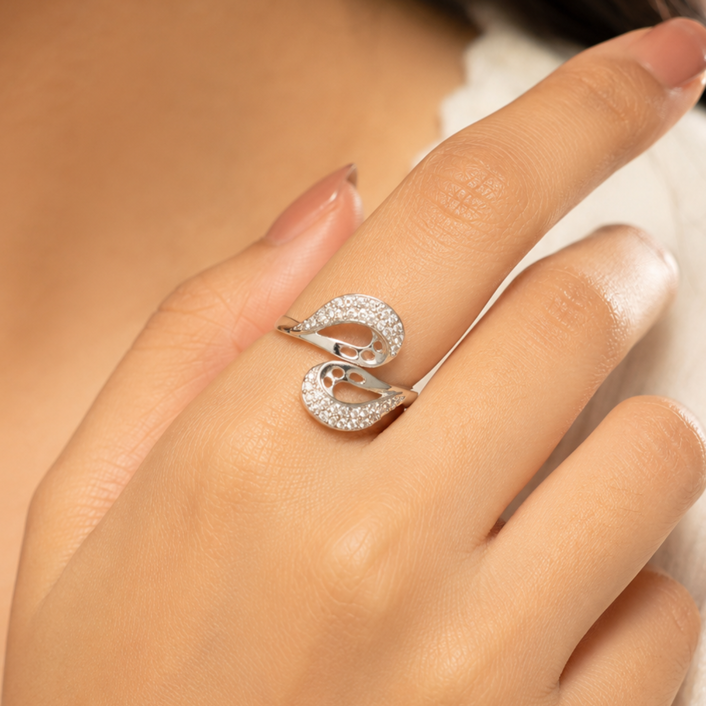 Silver Ring with AD Stone
