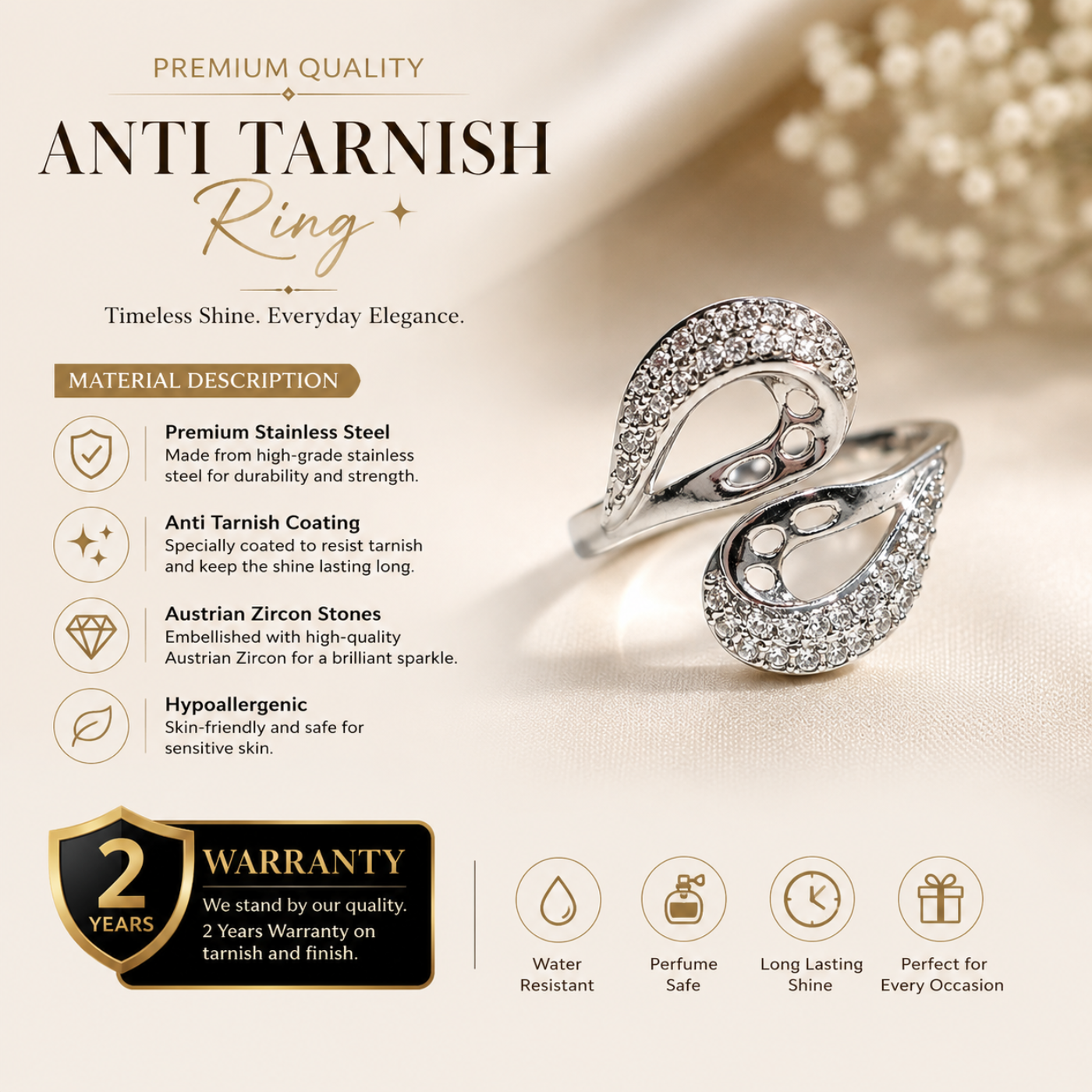 Silver Ring with AD Stone