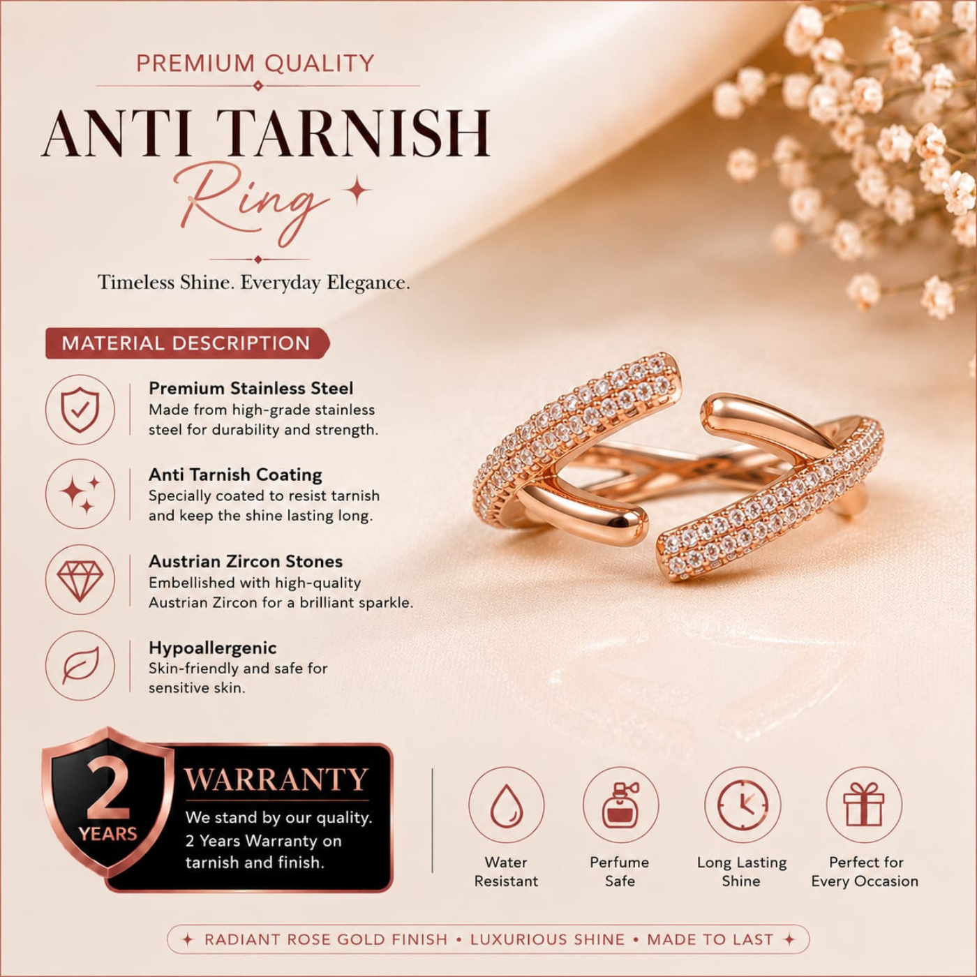 Twig Rose Gold Ring for Women​