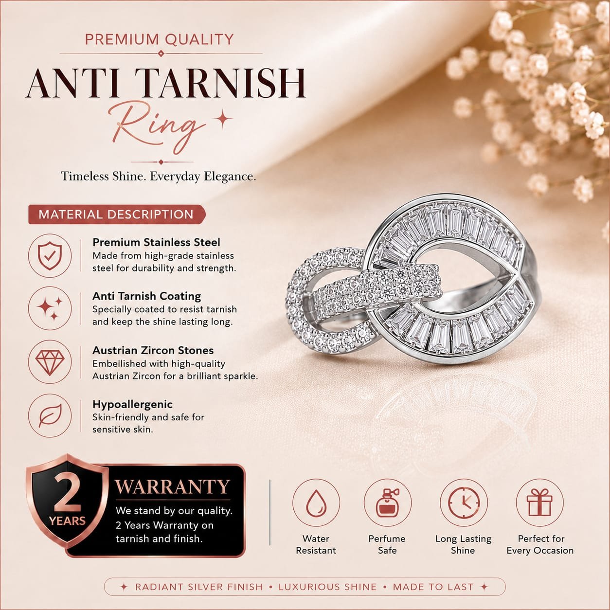Silver Anti Tarnish Ring